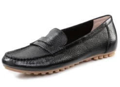 ELENA EDEN Mokassin-Slipper aus weichem, genarbtem Hirsch-Nappaleder