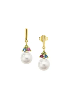 Exquisite Eleganz Ohrstecker mit Süßwasser-Zuchtperlen und Edelsteinen