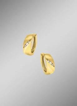 Exquisite Klappcreolen mit 6 Brillanten