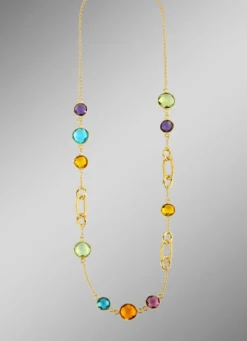 Farbenfrohe Eleganz: Halskette mit Quarzen