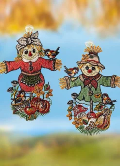 Fensterbild mit Vogelscheuchen-Motiv, 2er-Set