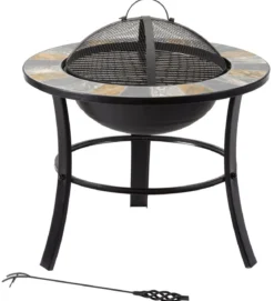 Feuerstelle Stonegate mit stilvollem Schiefer-Mosaik-Finish