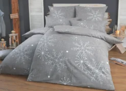 Florella Bettwäsche-Garnitur mit Schneeflocken und Eiskristallen