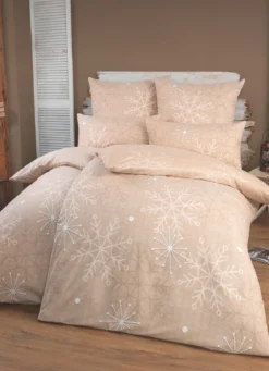 Florella Bettwäsche-Garnitur mit Schneeflocken und Eiskristallen
