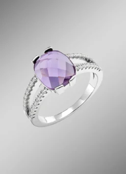 Funkelnde Raffinesse: Damenring mit echt Amethyst