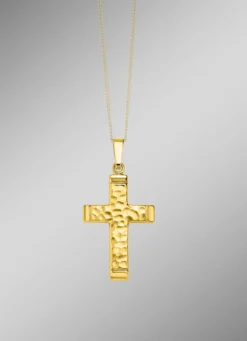 Gehämmerter Kreuz-Anhänger aus Gold