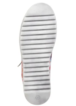Gemini Schnür-Sneaker aus beschichtetem, floral bedrucktem Nappaleder