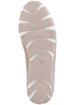 Gemini Slipper mit dezenter Knitter-Struktur und bunten Leder-Blüten