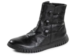 Gemini Stiefelette mit Raffung und dekorativen Knöpfen