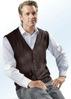 Gilet in 3 Farben mit durchgehender Knopfleiste