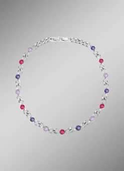 Halskette mit Kristallen in Pink