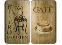 Herdabdeckplatten Bistro, 2er Set