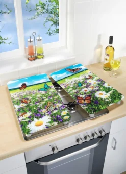 Herdabdeckplatten mit Sommerwiesen-Motiv