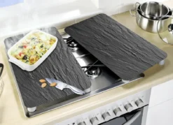 Herdabdeckplatten Schiefer, 2er-Set