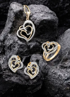 Herz-Damenring mit 68 Diamanten