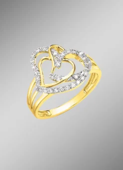 Herz-Damenring mit 68 Diamanten