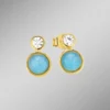 Himmlische Eleganz: Ohrstecker mit echten blauen Chalcedonen