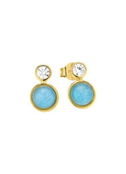 Himmlische Eleganz: Ohrstecker mit echten blauen Chalcedonen