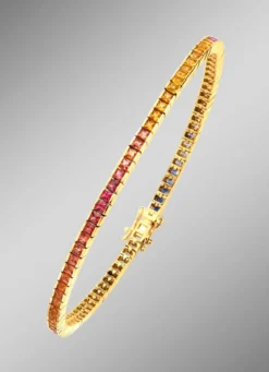Hochwertiges Armband mit echten Safiren in Multicolor