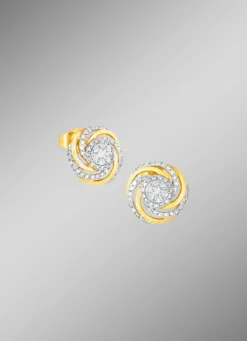 Interessante Ohrstecker mit 14 Brillanten und 90 Diamanten
