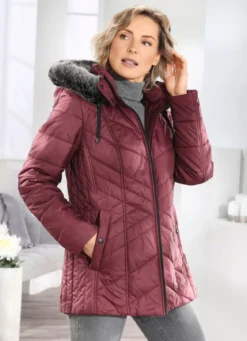 Jacke mit abnehmbarem Kunstpelz-Besatz an der Kapuze