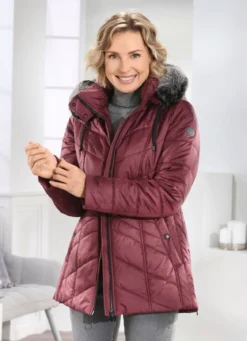 Jacke mit abnehmbarem Kunstpelz-Besatz an der Kapuze