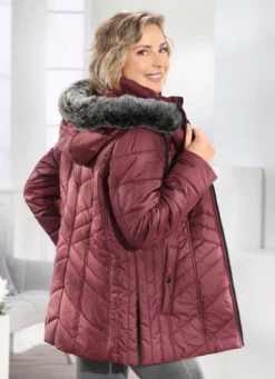 Jacke mit abnehmbarem Kunstpelz-Besatz an der Kapuze