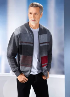 Jacke mit durchgehendem Reißverschluss in 2 Farben