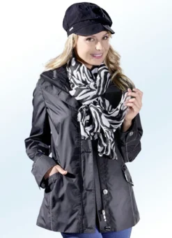 Jacke mit kontrastfarbenen Ziersteppnähten