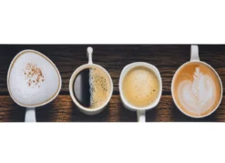 Küchenläufer Kaffeetassen, mit rutschhemmender Rückseite