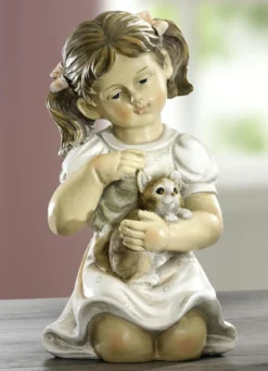 Kinder mit Haustier von Hand bemalt
