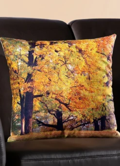 Kissenbezüge mit Herbstwald-Motiv, 2er-Set