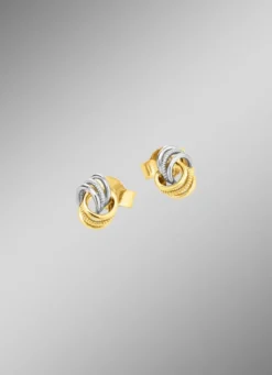 Klassische Knoten-Ohrstecker in Bicolor