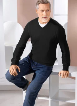 Klassischer V-Pullover in 4 Farben