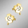 Kleeblatt-Ohrstecker in Bicolor