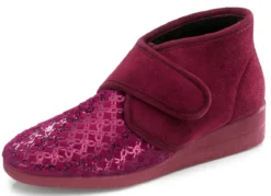 Klett-Hausschuh aus Veloursmaterial