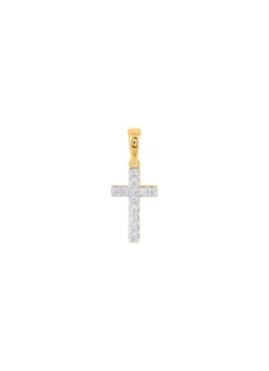 Kreuz-Anhänger mit 12 Diamanten