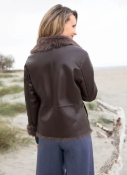 Kurzjacke aus Nappaleder-Imitat