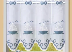 Kurzstore aus besticktem Batist mit Stangendurchzug