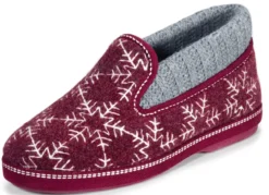 Laurina Hausschuh mit gepolstertem Strickkragen