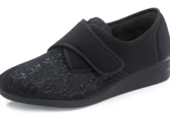 Laurina, klassische Damen-Klettschuhe, mit elastischem Samt