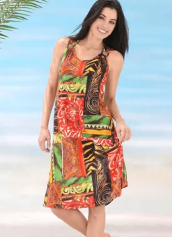Laurina Kleid mit farbbrillantem Druckdessin