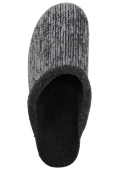 Laurina Pantoffel aus changierendem Cord-Material mit Filzbesatz