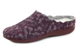 Laurina Pantoffel aus floral bedrucktem Filzmaterial