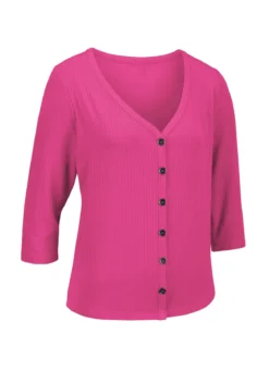 Laurina Shirtjacke mit durchgehender Knopfleiste