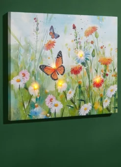 LED-Leinwandbild auf Holzrahmen