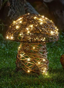 LED-Rattan-Pilz mit Timerfunktion