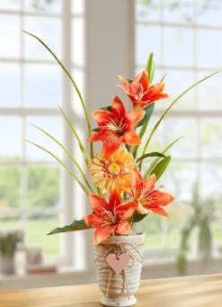 Lilien-Gesteck in Vase