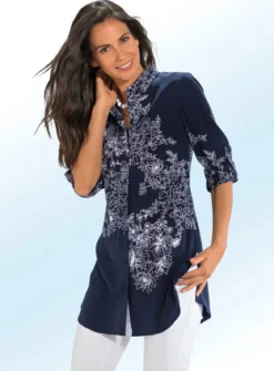 Longbluse mit Floraldessin