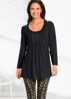 Longshirt mit Plättchenzier in 2 Farben